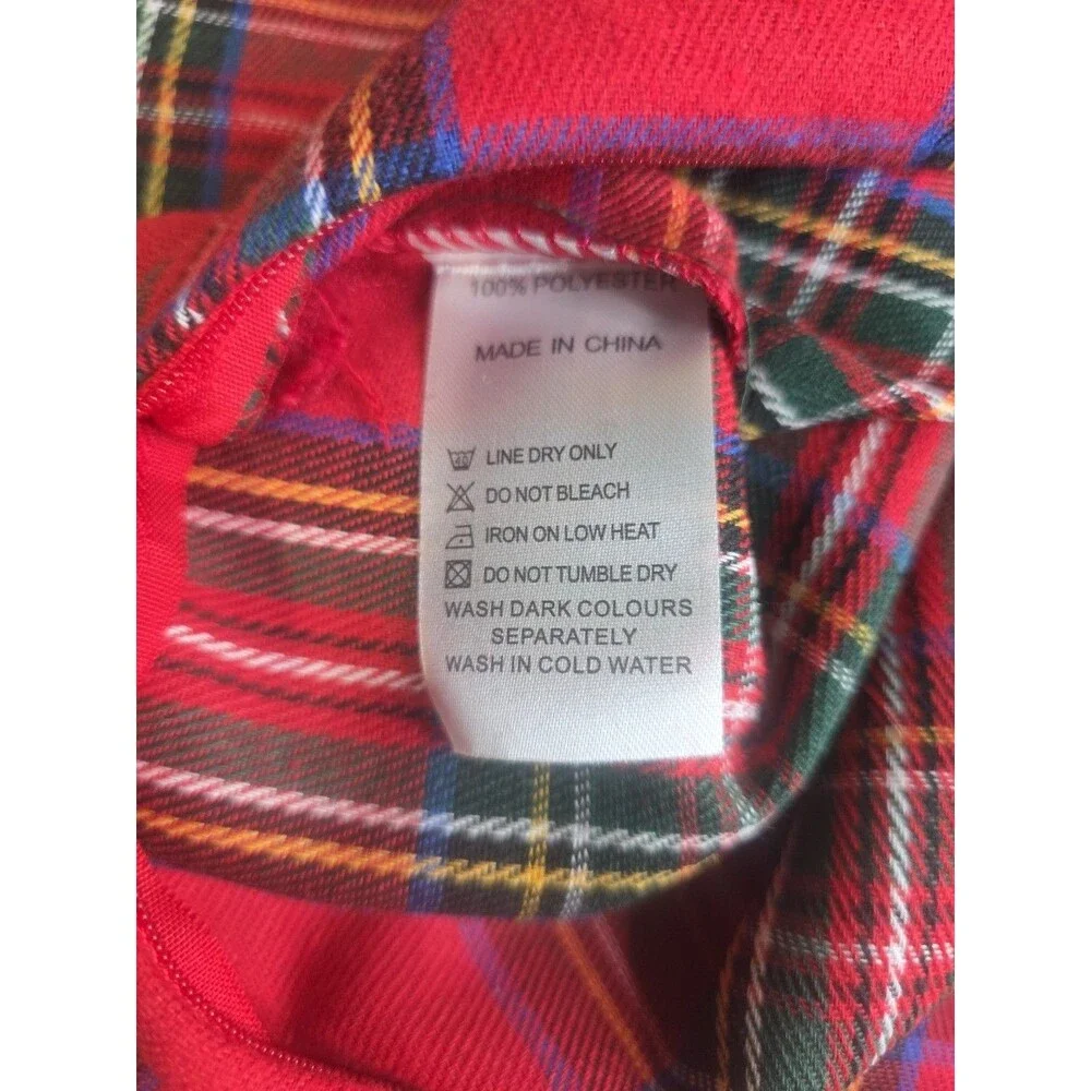 Red Plaid Decorative Throw Pillow Covers Scottish Tartan Cushion, 2 Pack